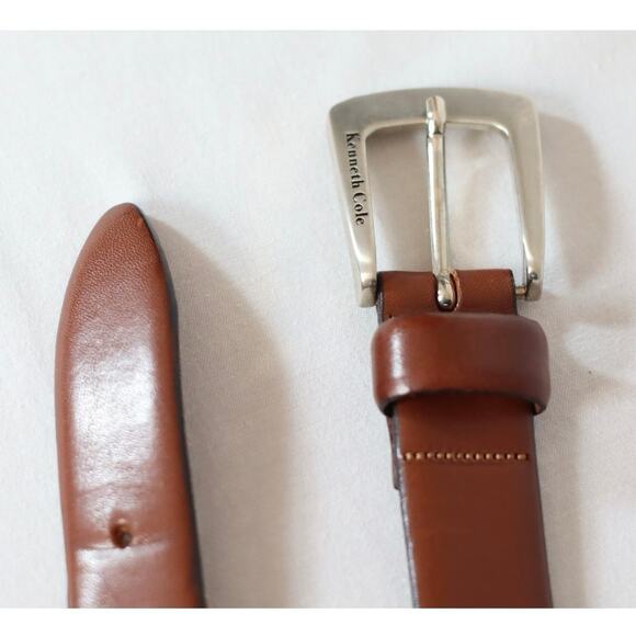 Kenneth Cole Belt 30 Waist Cinnamon Brown Handcrafted Italian Leather - Picture 6 of 12